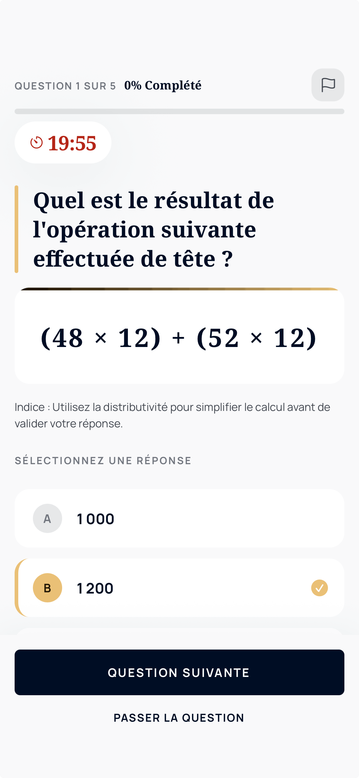 Pratique chronométrée